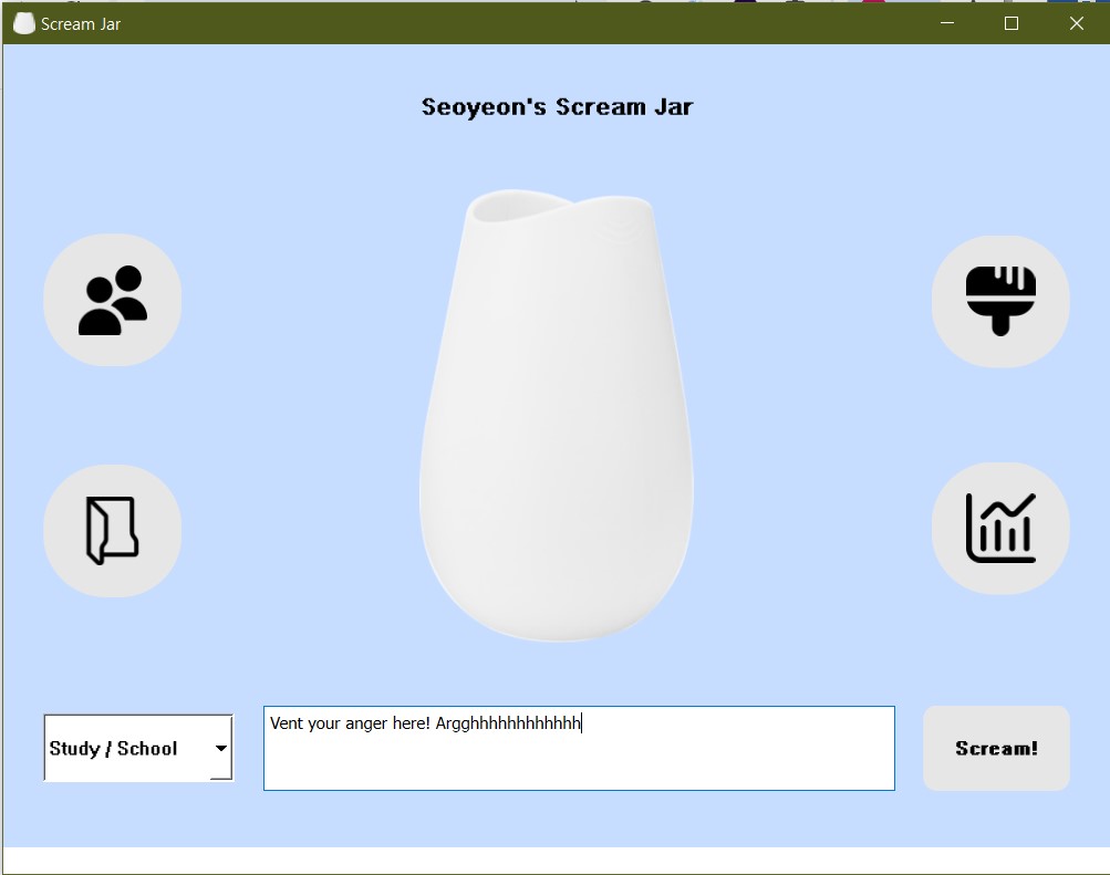 Scream Jar main ui
